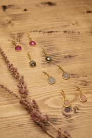 Ruby Earrings Gold Vermeil Oorbellen