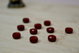 Rode Jaspis Facet Coin Kralen (10 pcs)