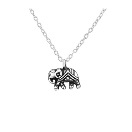 Sterling Silver Tibetan Elephant Necklace