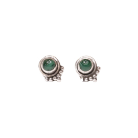 Malachite Bohemian Studs Sterling Silver Oorstekers