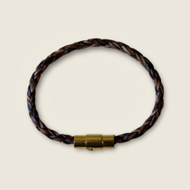 Kaveri Braid Leather Bracelet Vintage Dark Brown