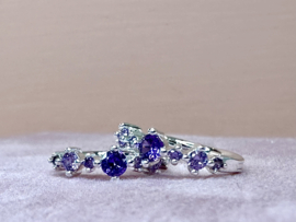 Lila Zircon Hoops - Silver Plated