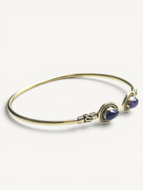 Tribal Amethist Bangle - Brass