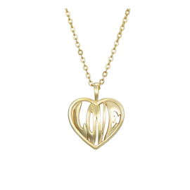 Love Heart Necklace Gold Vermeil
