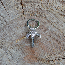 PALM TREE RHODIUM PLATED OORBEL