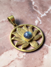 Labradoriet Lotus Hanger - Brass