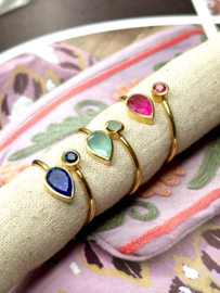 Pink Ruby  Ring Gold Vermeil