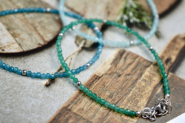 Green Onyx Bracelet Sterling Silver