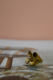 4 Dot Boho Ring - Brass