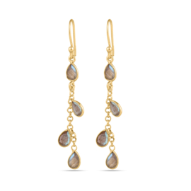 Labradorite Gold Vermeil Chain Earrings