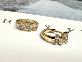 Crystal Zircon Hoop Gold Plated