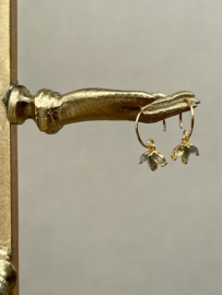 Labradorite Hanging Leaves Gold Vermeil Earrings / Muja Juma Oorbellen