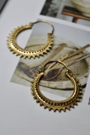 Dotted Boho Hoops Brass
