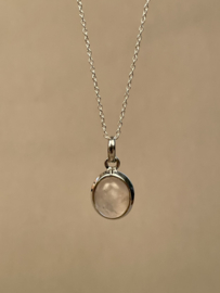 Oval Gemstone Pendant Silver Silver 