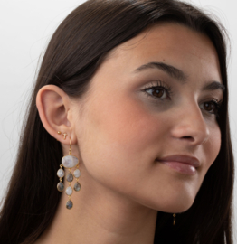 Pune Long Gemstone Earrings Gold Vermeil