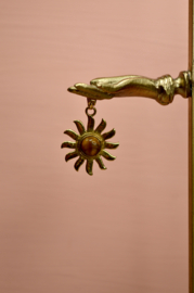 Tijgeroog Zon Hanger - Brass