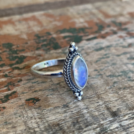 Moonstone Star Gazer Ring Sterling Silver