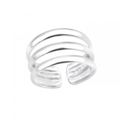 Triple Line Toe Ring Sterling Silver