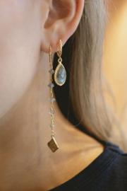 Lunar Eye Labradoriet Oorbellen - Gold Plated