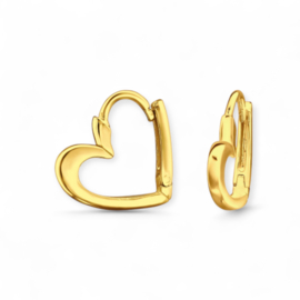 Heart Huggie Hoops Gold Vermeil
