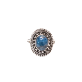 Oval Apatite Boho Ring Sterling Silver