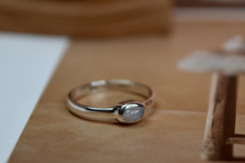 Maansteen Ovaal Bali Ring - Sterling Zilver