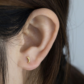 Moon Face Studs Gold Vermeil / Oorstekers