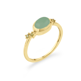 Chalcedony Oval Ring Gold Vermeil