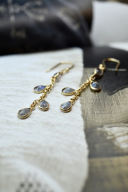 Labradorite Gold Vermeil Chain Earrings