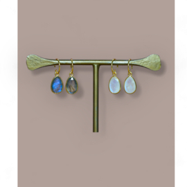 Moonstone Drop Gold Vermeil Earrings / Muja Juma