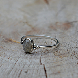 Labradorite Oval Ring Sterling Silver