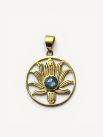Labradoriet Lotus Hanger - Brass