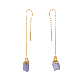 Rocky Tanzanite Gold Vermeil Earchains