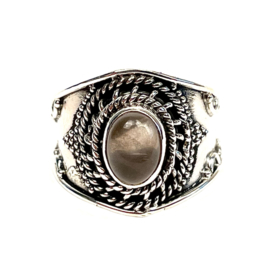 Rose Quartz  Boho Ring Sterling Silver