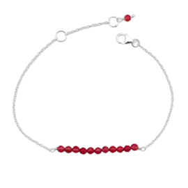 Ruby Jade Sterling Silver Bracelet / Armband