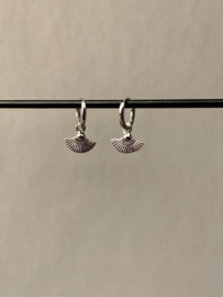 Sterling Silver Fan Hoops