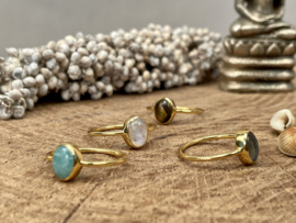 Oval Labradorite Ring Gold Vermeil