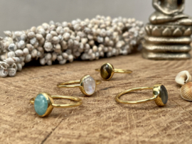 Oval Moonstone Ring Gold Vermeil