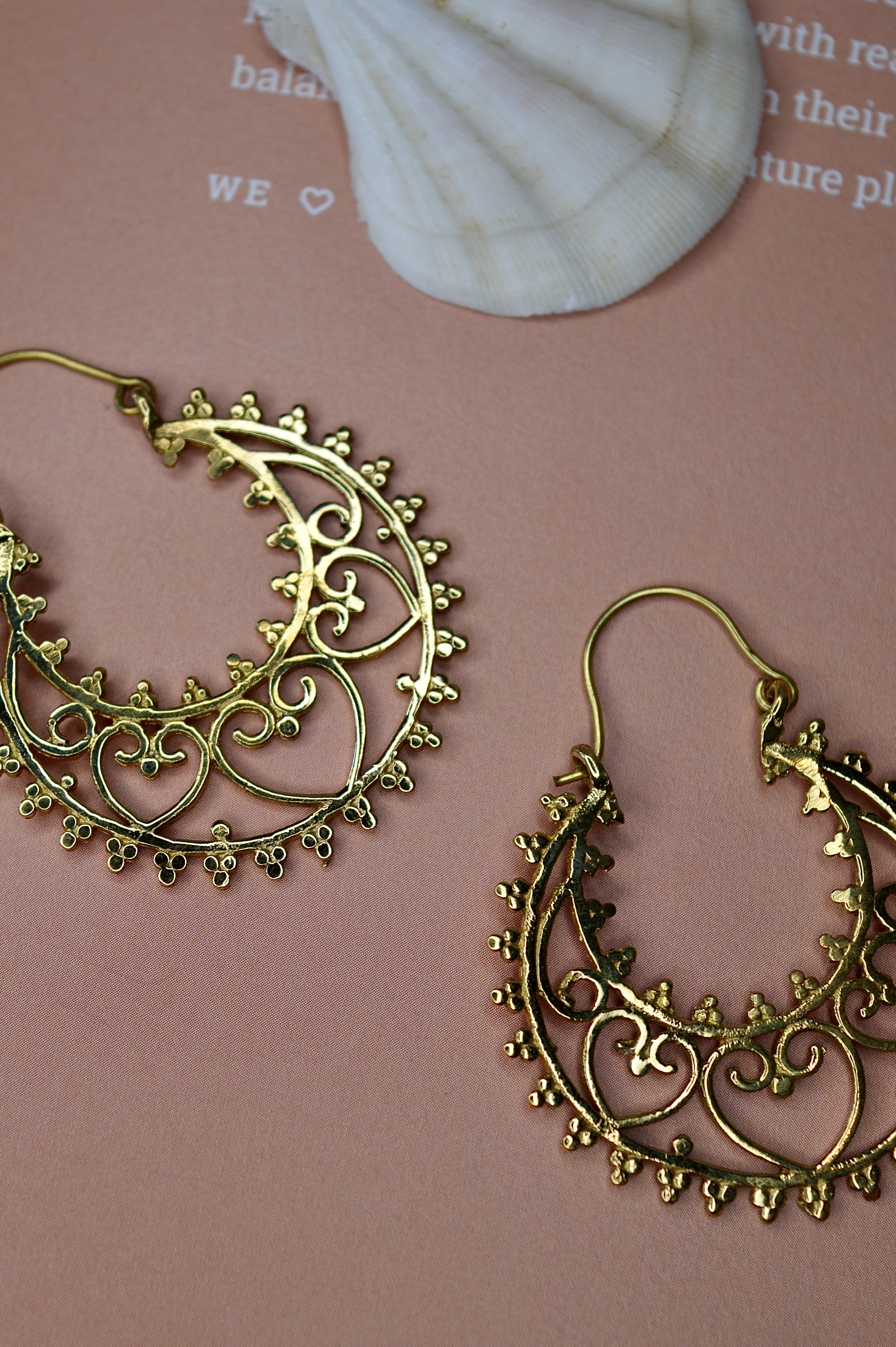 Gypsy Heart Hoops Brass