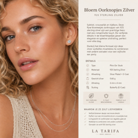 Bloem Oorknopjes - Sterling Zilver