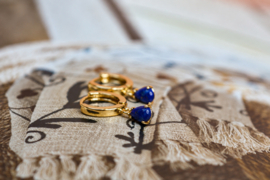 Lapis Lazuli Goutte Earrings - Gold Plated