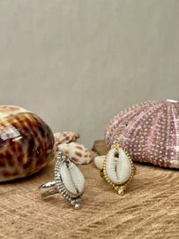 Cowrie Shell Ring Gold Vermeil