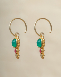 Hanging Komi Green Agate Gold Vermeil Earrings / Muja Juma
