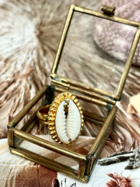 Cowrie Shell Ring Gold Vermeil