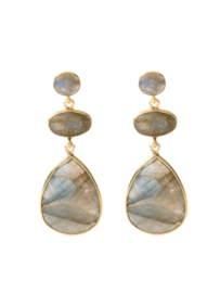 Labradoriet Khyber Oorstekers - Gold Vermeil