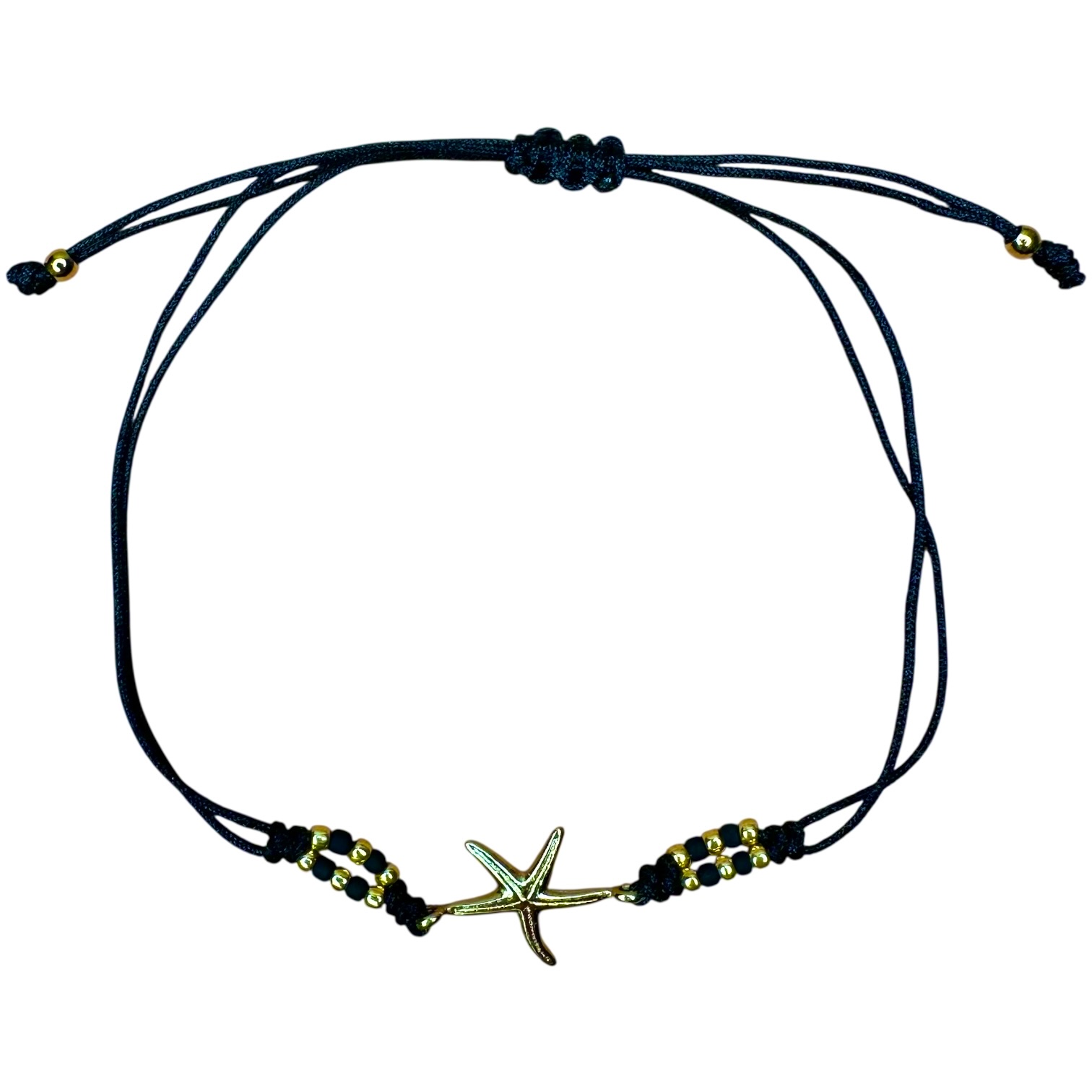 Beaded Starfish Bracelet / Black