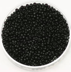 Miyuki Rocailles 2 mm Opaque Matte Black 401F