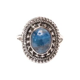 Oval Apatite Boho Ring Sterling Silver