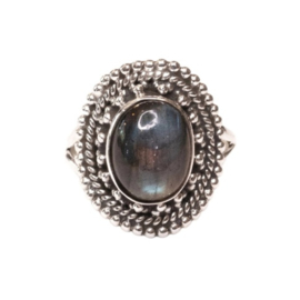 Oval Labradorite Boho Ring Sterling Silver