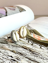 Cowrie Shell Ring Sterling Silver